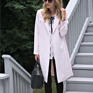 Talbots pink wrap coat